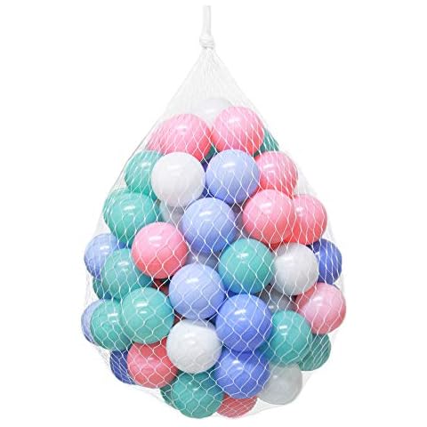 Wonder Space Soft Pit Balls, Chemical-Free Crush Proof Plastic Ocean Ball, BPA Free with No Smell, Safe for Toddler Ball Pit/Kiddie Pool/Indoor Baby Playpen (50 Balls, Mix - Pastel) Cover