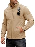 Yousify Men's Lightweight Softshell Jacket Fleece Lined Waterproof Windbreaker Tactical Jackets for Outdoor Hiking