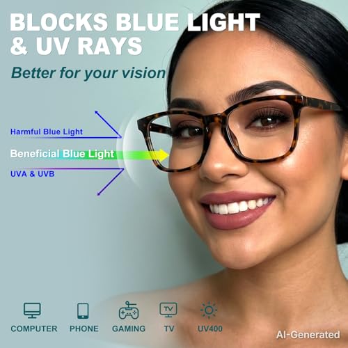Image of Blue Light Glasses for Women Men Square Computer Glasses Anti Glare UV Blocking Vita