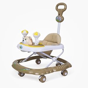 Panda Baby Products Baby Walker: Interactive Musical Toy Bar, Rattles, and Activity Toys for 6-18 Months – Fun and Developmental Walker for Your Little One | Brown |