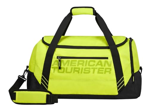 American Tourister Urban Groove UG23 - Sporttasche (59 cm) – Sportliche Reisetasche mit Schuhfach, Smart Sleeve & Abnehmbarem Schultergurt - 47L - Schwarz/Grün (Black/Lime Green)