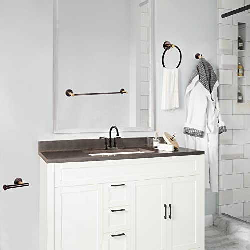 Design House 188433-Bgd Kelton 4 Piece Bath Accessories Matte Black And Satin Gold #TOP4