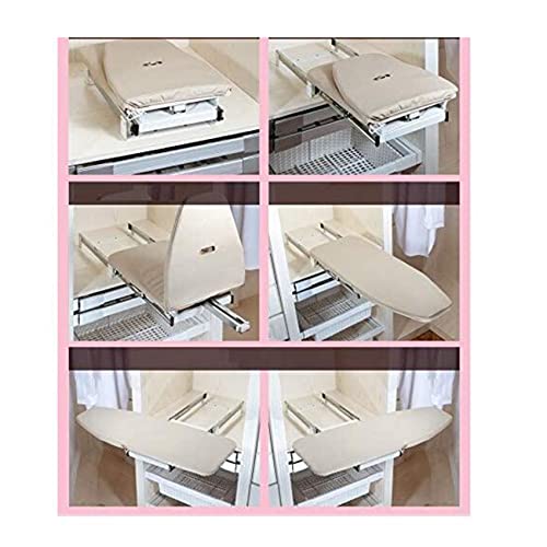 Ironing Board Retractable Pull Out Ironing Board Closet Sliding Out Swivel Iron Board Mounted in Drawer with Heat Resistant Ironing Cover, very space-saving,for small families Foldable Ironing Station - Image 5