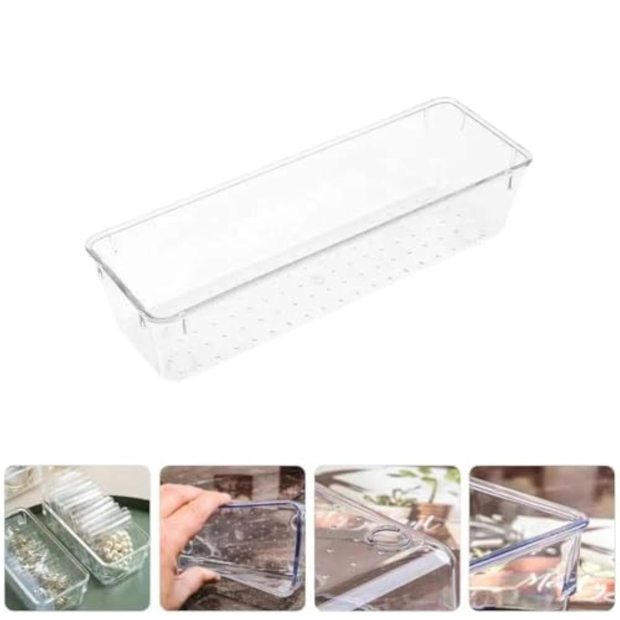 6 Clear Plastic Drawer Organizers for Kitchen & Bathroom