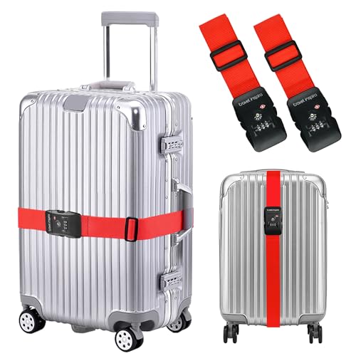 Image of Travel Inspira Luggage Straps for Suitcases with TSA Lock, Protect Your Luggage Anti-Burst, High Visibility Color, Easy to Identify Luggage Adjustable Heavy Duty Belt for 20-28 Inch Suitcases