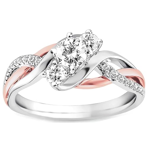 1.8 Carat Twisting Infinity Engagement Rings for Women, Mossanite Ring Sterling Silver Plated with White Gold Wedding Ring Love Gifts