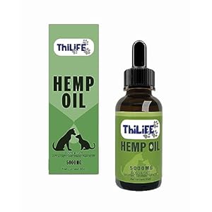Thilife | Aceite de Cáñamo para Perros y Gatos | Sabor Natural | 5000 MG | Omega 3 6 9| Vitaminas A/B/D/E para Mascotas | Actúa sobre el Sistema Inmunitario