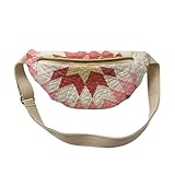 Bolsa pequeña hecha a mano, portátil, bohemia, acolchada, bolsa de tela con correa ajustable, para viajes al aire libre, senderismo, ciclismo, equitación, pesca, deportes, picnic, hogar, hotel, para