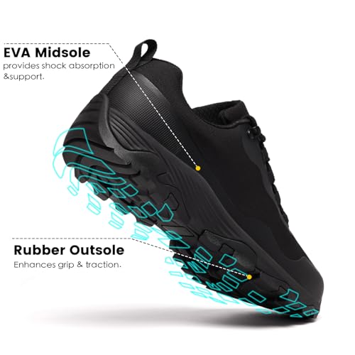 Image of SHULOOK Men's Waterproof Hiking Shoes Lightweight Breathable Non-Slip Trail Trekking Outdoor Shoes