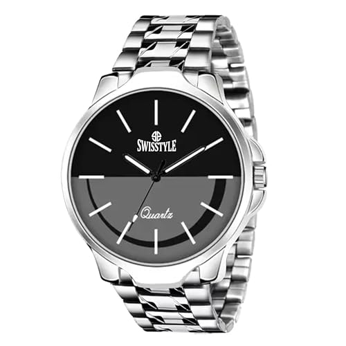 Image of SWISSTYLE Men's Quartz Watch, Silver Stainless Steel Band,