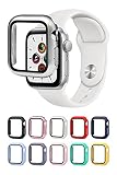 シズカウィル AppleWatch 用 SE3 / SE2 /SE / 6 / 5 / 4 44mm カバー ケース フィルム ガラスフィルム シルバー 1個入り