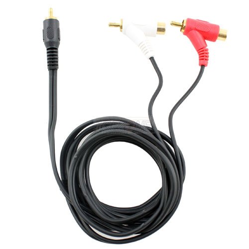 Topzone 6 feet Shielded Stereo Cable, RCA Plug to 2 RCA Piggyback