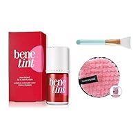 Tiny Deal Lip Tint & Cheek Tint & Stains, Reusable Multi-functional Makeup Removal Facial Cleansing Pad And Soft Silicone Facial Applicator Mask Hairless Brush(Set of 3 items)