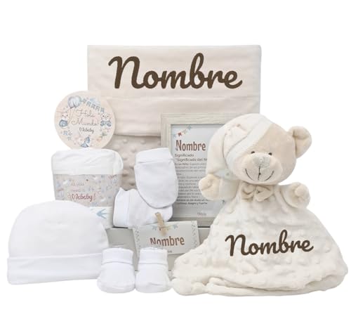 Imagen de Mababyshop Velvet Canastilla Bebé Personalizada Unisex con Manta Burbujas