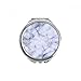 White Miscellaneous Illustration Pattern Hand Compact Mirror Round Portable Pocket Glass
