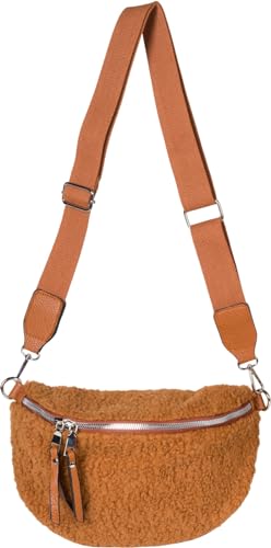 Sac bandoulière réglable styleBREAKER en peluche Teddy pour libérer vos mains avec style