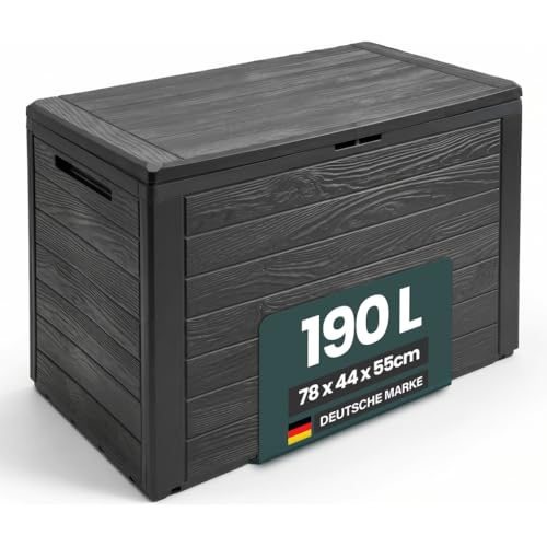 Kreher Kompakte Kissenbox/Aufbewahrungsbox in Anthrazit mit 190 Liter Volumen. Robust, abwaschbar und einfach im Aufbau!