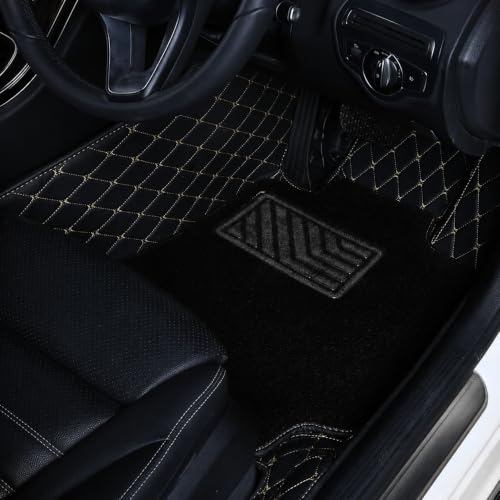 Image of Mr Mattie 7D Car Floor Mats Compatible with Mercedes B-180, Black /Beige