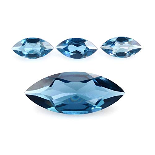 Topaze bleu de Londres marquise pierre naturelle pour bijoux symboliques d'exception