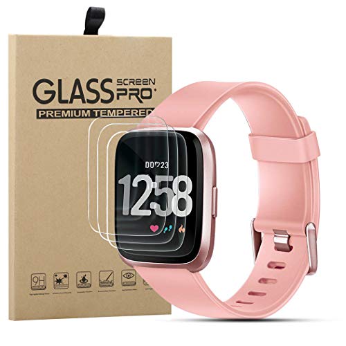 Protection écran Compatible pour Fitbit Versa 2, [3 Pièces] Anti Rayures et Haute Transparence Verre Trempé pour Fitbit Versa 2 Cover