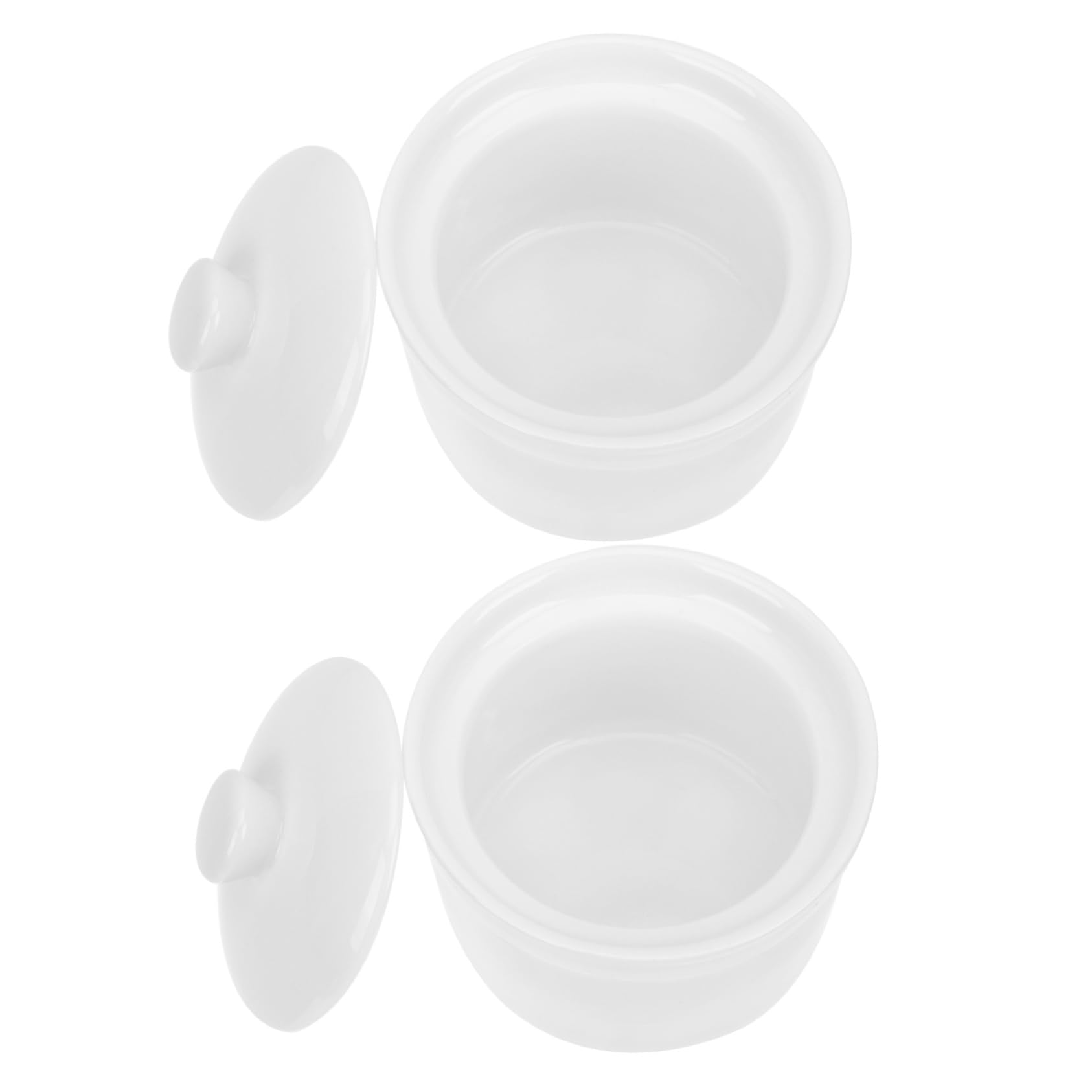 HOLIDYOYO 2pcs Stew Pot Japanese Soup Bowl Braiser Pan with Lid Earthenware Pot Miso Soup Bowls Stone Bowl Japanese Soup Pot Soup Bowls with Handles Non Stick Cookware Dishes White Ceramics