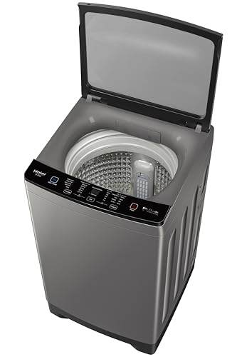 Image of Haier 8 Kg 5 Star Fully Automatic Top Load Washing Machine with Oceanus Wave Drum, 8 Wash Programs (ETL80-HBFS5NZP-1, Titanium Grey, Stainless Steel Drum, 15 Mins Quick Wash, Anti-Rat Mesh)