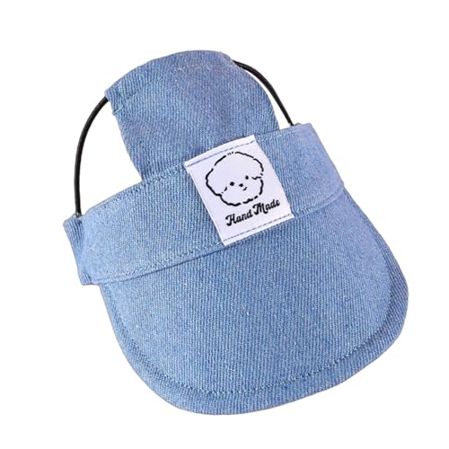 犬用屋外日焼け防止フード、犬用日よけ帽子 - 耳穴付きペット犬バイザー帽子 防水犬用日焼け防止キャンバス野球帽、調節可能なネックストラップ付き、小型、中型、大型犬用