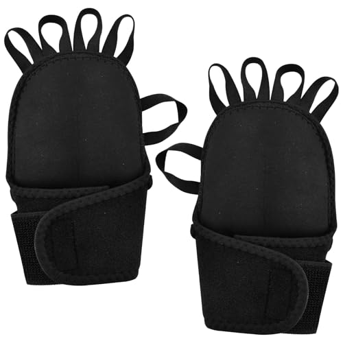1 Pair Weighted Gloves for Tremors Control, Wristband Adjustable Fingerless Weighted Training Gloves Writing Weights Hand Strengthening Tool and Improved Hand/Wrist Mobility(Color:Black)