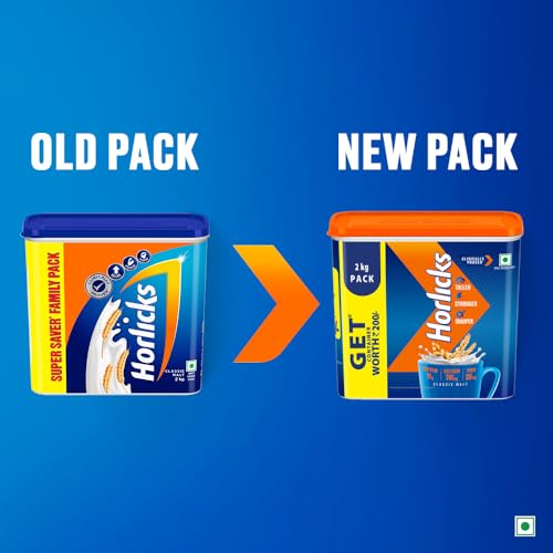 Image of Horlicks Nutrition Drink Container - 2 Kg - Classic Malt - Clinically Proven to make kids Taller, Stronger, Sharper