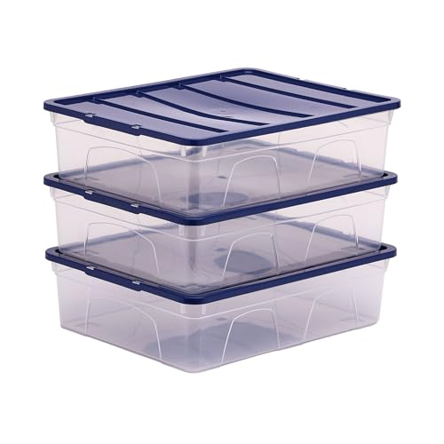 Bankers Box 12L Plastic Storage Boxes in 3 Pack, BPA-Free with 100% Recycled Lids, Stackable, Dustproof Lid, 11x32x40cm, Ideal for Home and Office Organization Bankers Box 12L Plastic Storage Boxes in 3 Pack, BPA-Free with 100% Recycled Lids, Stackable, Dustproof Lid, 11x32x40cm, Ideal for Home and Office Organization