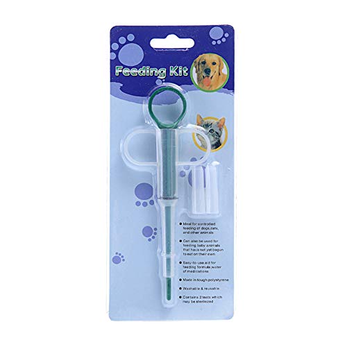 2 Stück Tabletteneingeber Haustier Medizin Futterspender Sicher Tabletten Feeder Silikon Entwurmungstabletten Feeder Wiederverwendbar Medikamenten Feeder Pille Injektor Pusher Spritze für Katze Hunde
