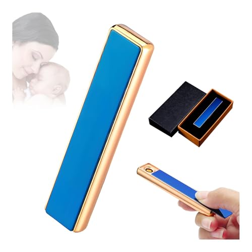 Encendedor USB recargable resistente al viento azul miniatura 1