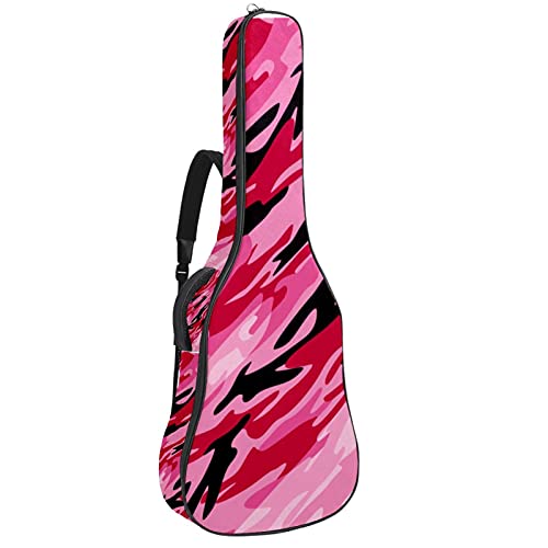 Sac à dos souple pour guitare basse camouflage rose rembourré avec boucle