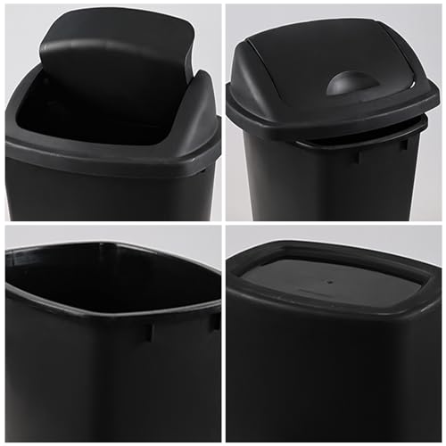 Set de 4 canecas de basura rectangulares 6 galones negras miniatura 3