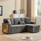 LAKFEW Sofa 4 Plazas Esquinero Extensible en Forma de L, Gris Oscuro