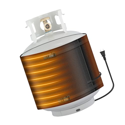 EZIRVLIFE Propane Tank Heater Blanket for 5-40 lb Tanks, 120V Outdoor Propane Heater with Adjustable Design, Infrared Heating & Temp Control, Insulated Tank Heater for RV, Camping & Home Use