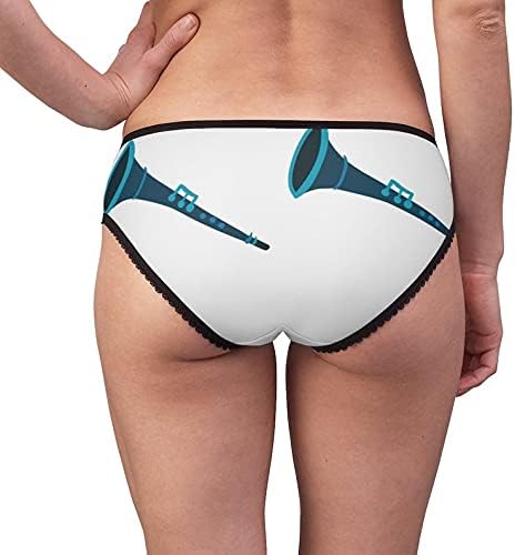 Blue Clarinet Panties, Blue Clarinet Underwear, Briefs, Cotton Briefs, Funny Underwear, Panties For Women