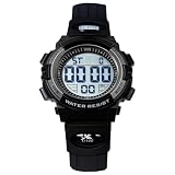 Ayybboo Reloj digital LED de gran pantalla, a prueba de golpes, a prueba de salpicaduras, con cronómetro, alarma, retroiluminación, ideal para hombres, mujeres, estudiantes, atletas