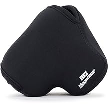 MegaGear Ultra Light Neoprene Camera Case Bag with Carabiner for Panasonic Lumix DMC-FZ300 Digital Camera Black MG626, PU Leather