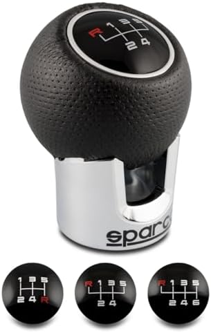 Sparco Pomo de Cambio de Marchas Manual Lazio Cromado/Negro Unive...