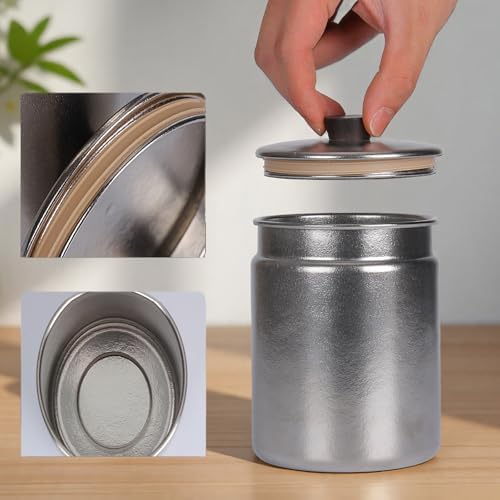 RUNGEAISNI Titanium Tea Canister with Silicone Seal Portable Mini Tea Storage Jar for Home & Travel Multi-Use Airtight Container for Loose Leaf Tea, Spices, Powders RT074T (750ml) - Thumbnail 3
