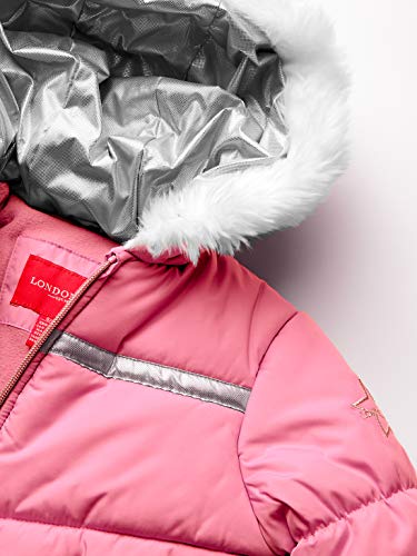 London Fog Girls' Little Snowsuit With Snowbib And Puffer Jacket(Discontinued), Unicorn Rose Gold Foil, 5/6 #TOP1