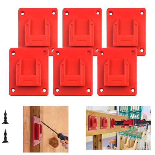 6 Packs Tool Holder for Milwaukee M18 18V,Drill Organizer Wall Mount - Power Tool Storage Wall-Mounted, Workshop Storage For Construction Sites Farming Equipment