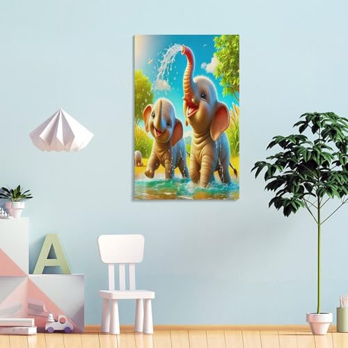 Impression sur toile éléphant de qualité supérieure pour salon