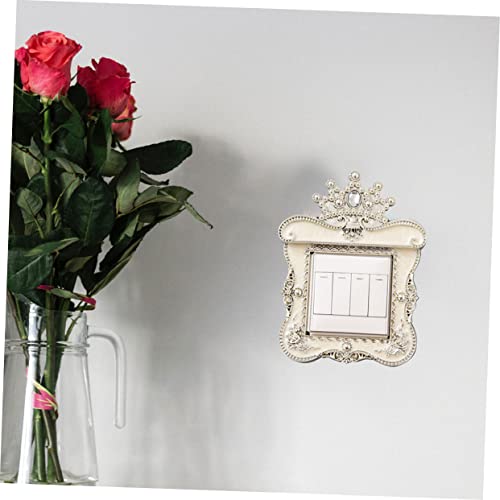 Cubierta de acrílico para placa de salida plateada con gemas de imitación MAGICLULU para pared 5