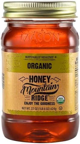 Mountain Ridge Honey, Pure Raw Organic Honey, 22 Ounces