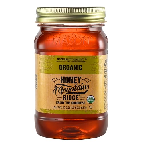 Mountain Ridge Honey, Pure Raw Organic Honey, 22 Ounces