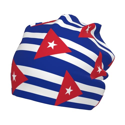 Cuba Flag Children Hip Hop Knitted Hat Kids Elastic Leisure Knit Cap Warm Sleep Beanies Black