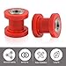 Jewkot 2 Pieces Car 8mm and 10mm Chain Roller Tensioner Guide, Chain Adjuster Roller, Chain Tensioner Replaceable Accessories, Universal for Most Cars (Red)