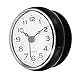 PATIKIL wasserdicht Bad Uhr Mini runde Wanduhr mit Saugnapf für Bad Küche Haus Dekoration schwarz